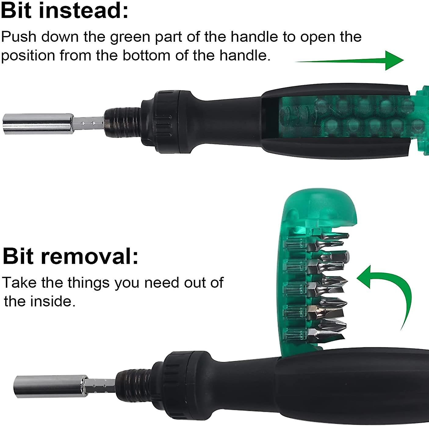 Guidance on how to use the 10-in-1 Ratchet Screwdriver