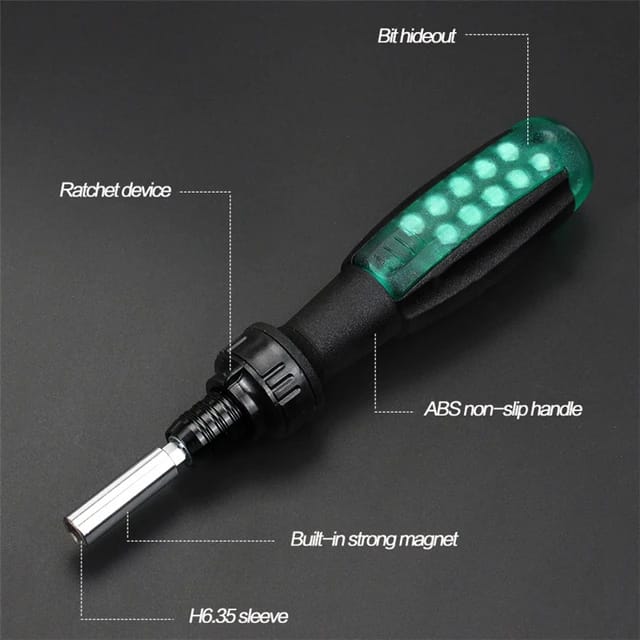 10-in-1 Ratchet Screwdriver with different features