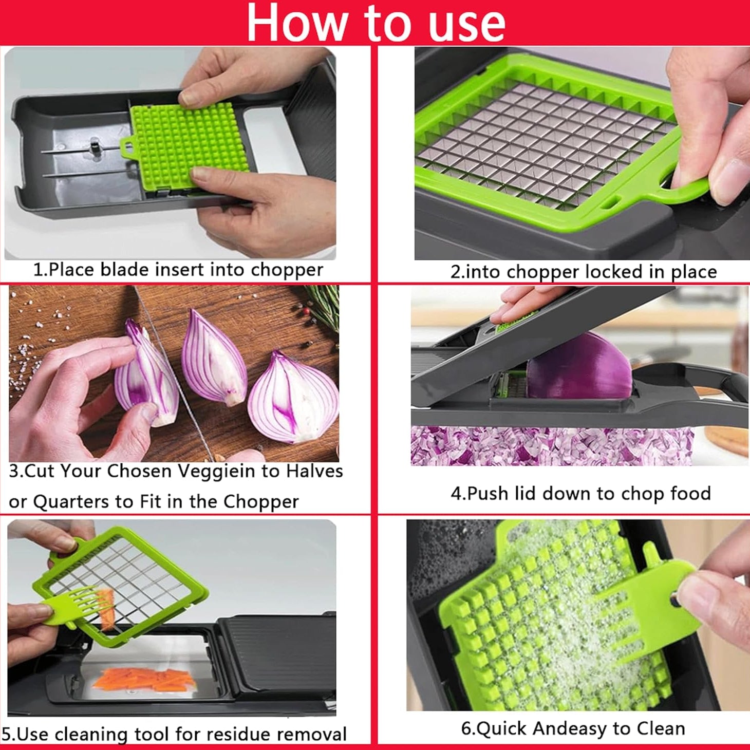 A Person is Demonstrating the Usage Of 14 in 1 Vegetable Fruit Chopper Cutter.