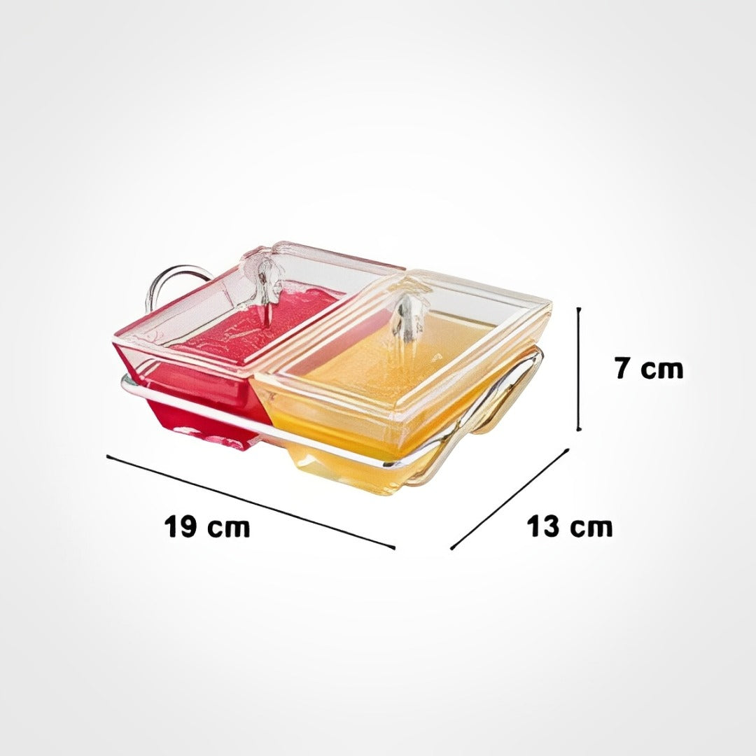 Size Of 2 Section Fruit Nuts Serving Plate.