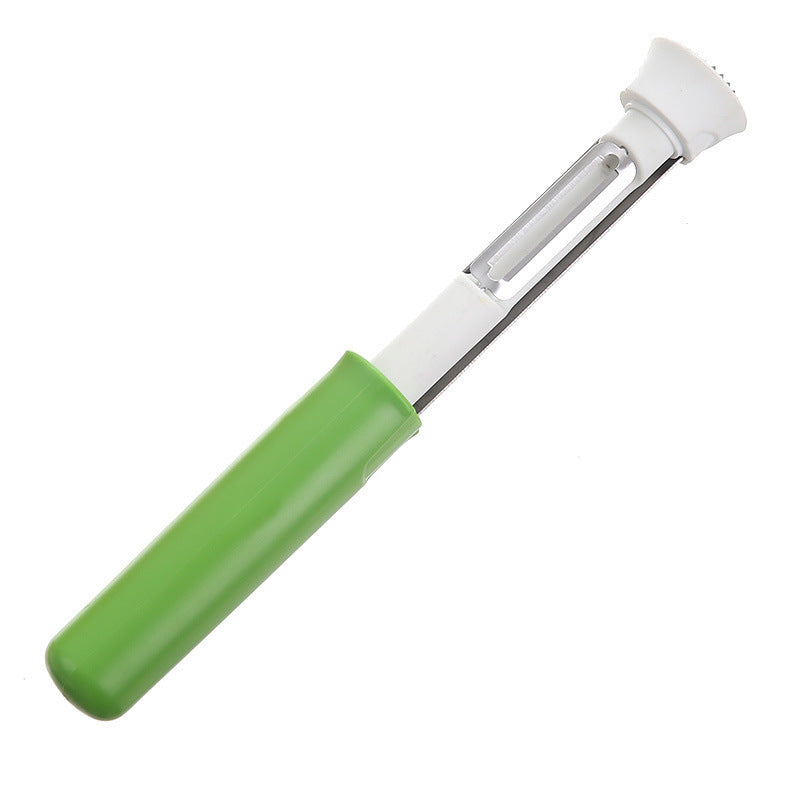 A 2 in 1 Fruit Peeler Corer In Green Color.