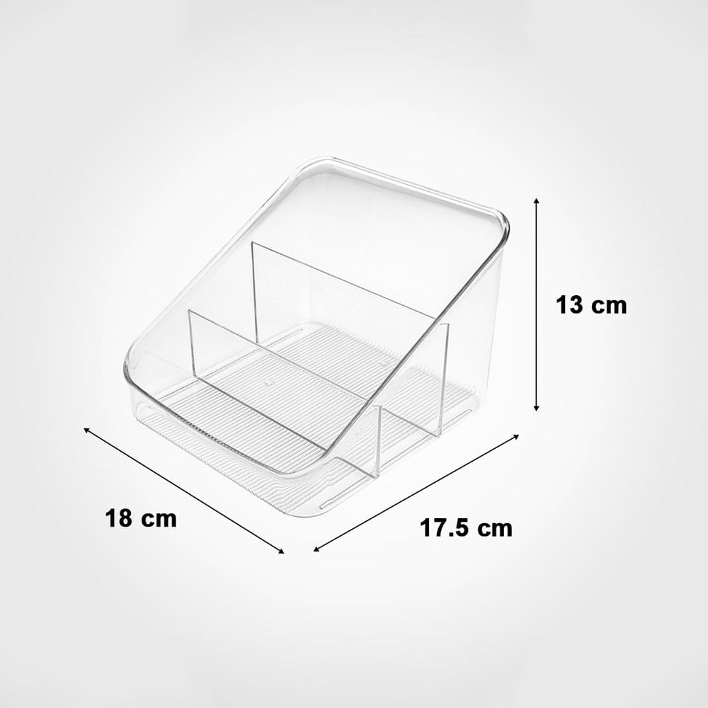 Size Of 3-Section Clear Drawer Organizer.