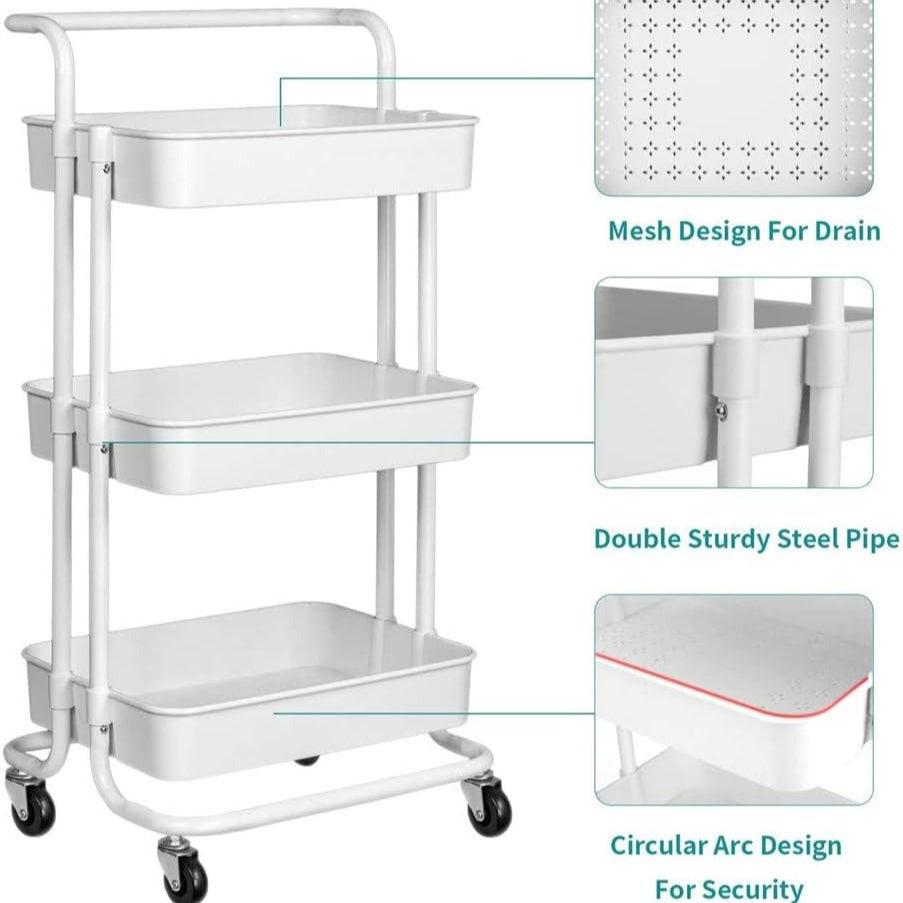 detail of 3-Tier Trolley Cart Organizer