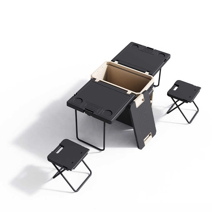 Multi Function Cooler Box Table And Chairs Portable Rolling Cooler