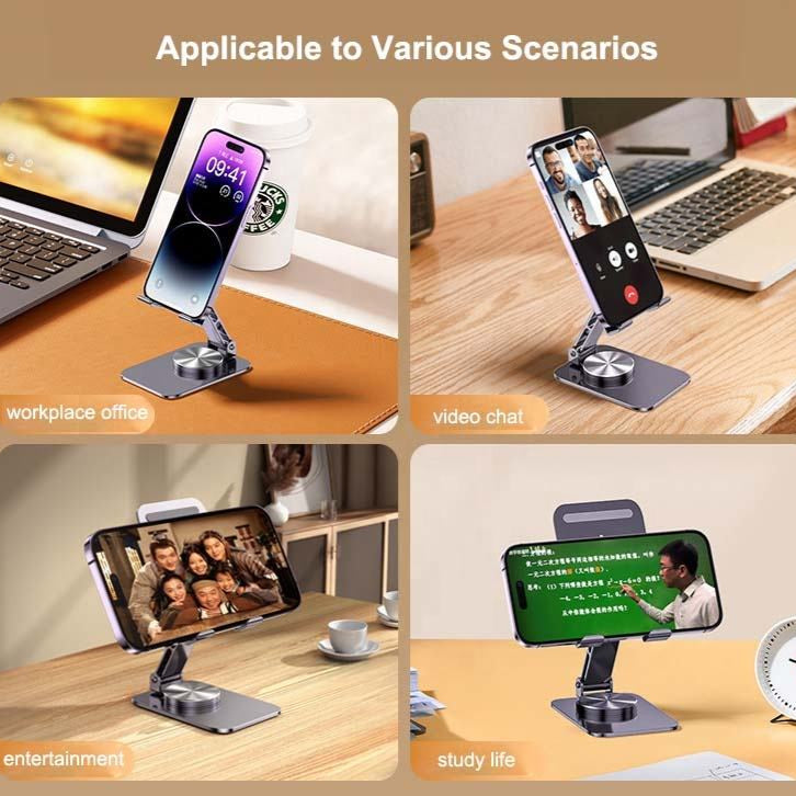 Application Scenarios Of 360 Degree Rotating Mobile Phone/ Tablet Holder Stand.