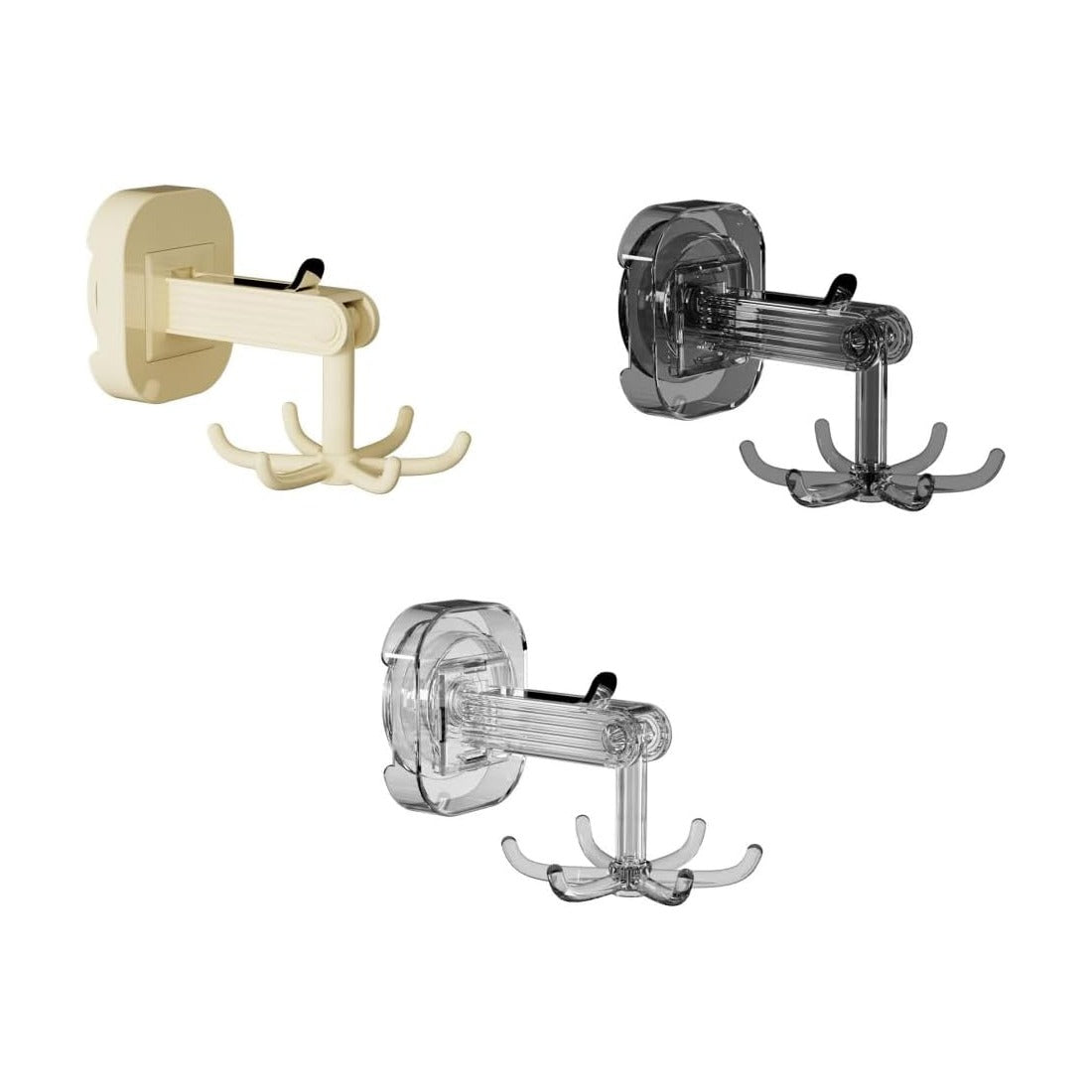 3 different colors of 360° Rotatable Suction Cup Hook