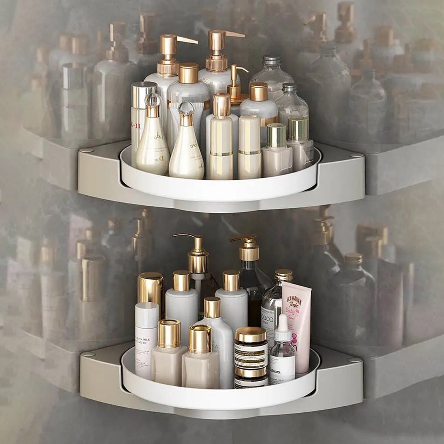 360° Rotatable Washroom and kitchen Corner Rack