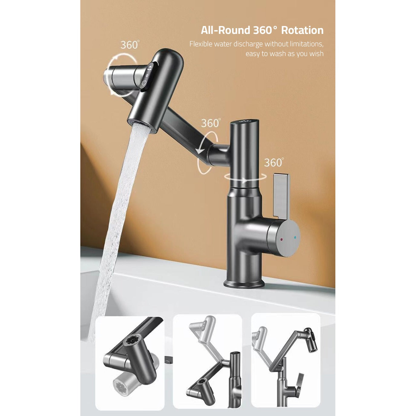 360° Rotating Kitchen Faucet.