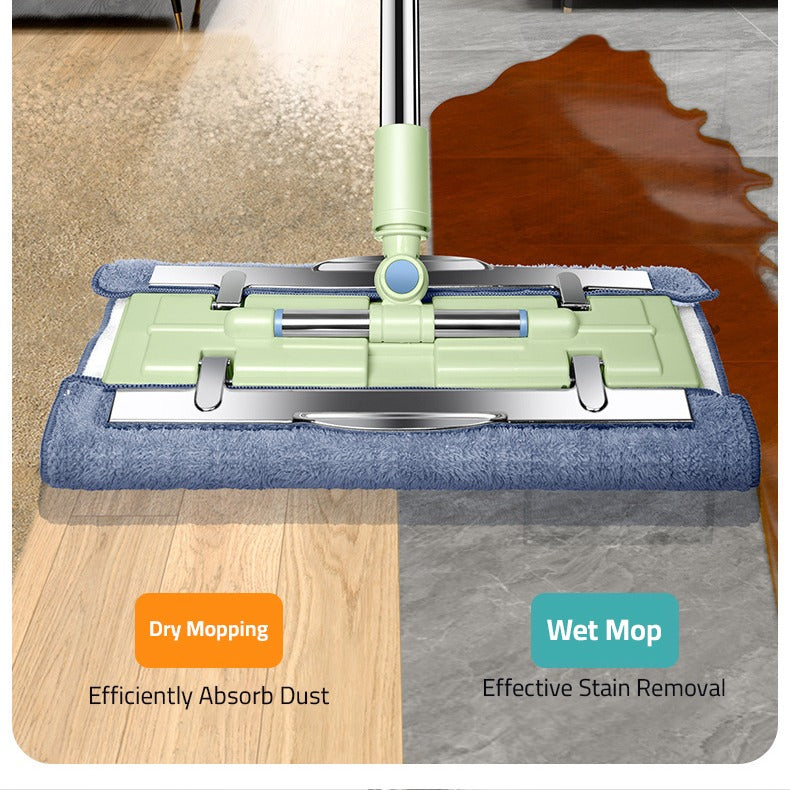 Wet and Dry Cleaning Of 360° Telescopic Flat Mop.