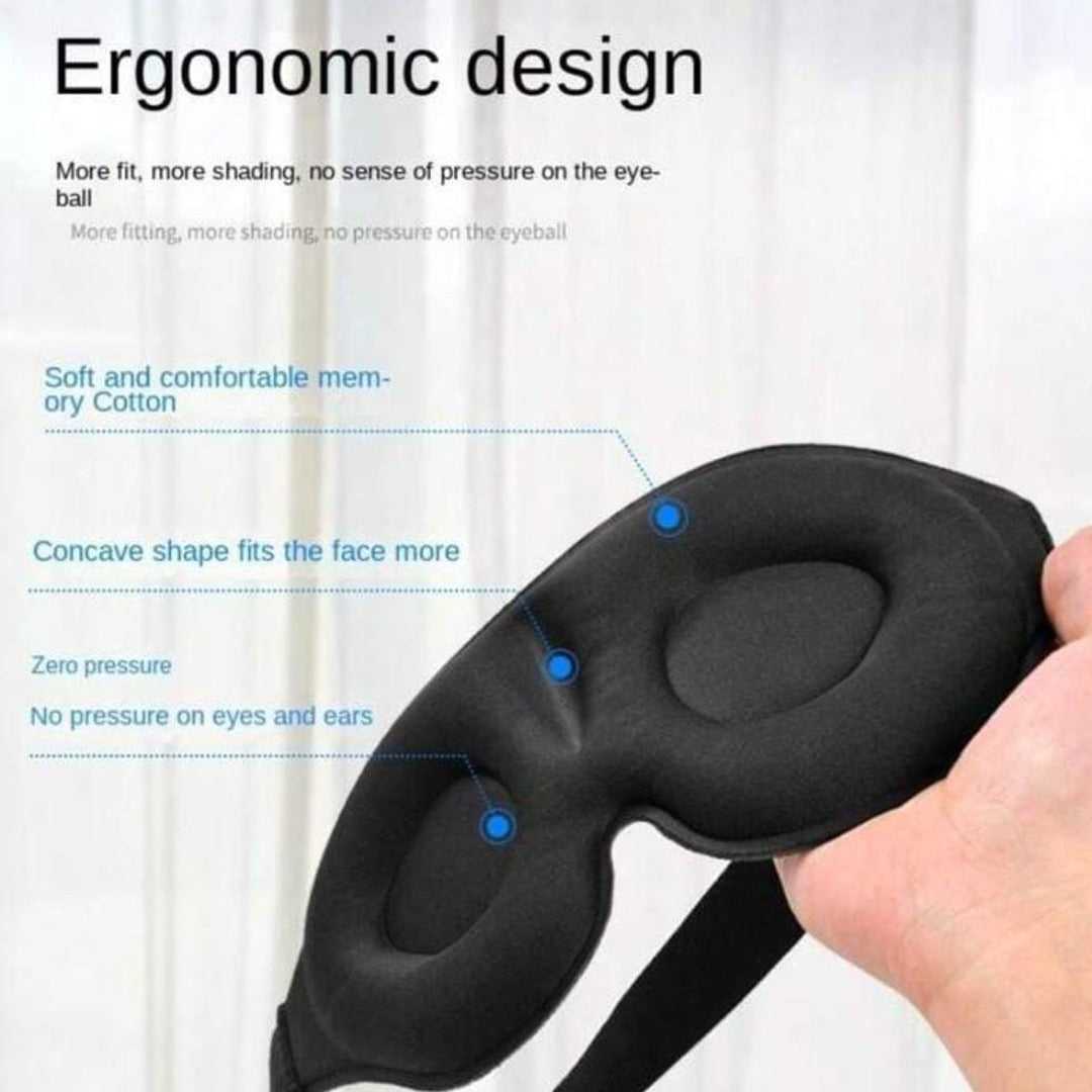 A Person is Holding 3D Sleep Mask For Side Sleepers.