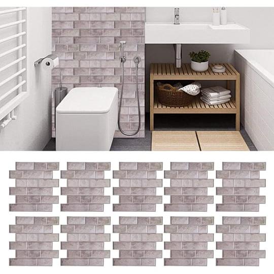 3D Wall Stickers are Sticked on The Wall Of Bathroom.