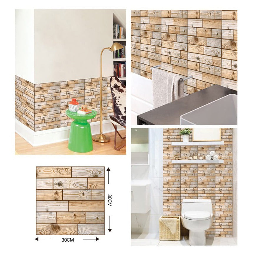 A Wall Of Toilet is Protected With 3D Wall Stickers.