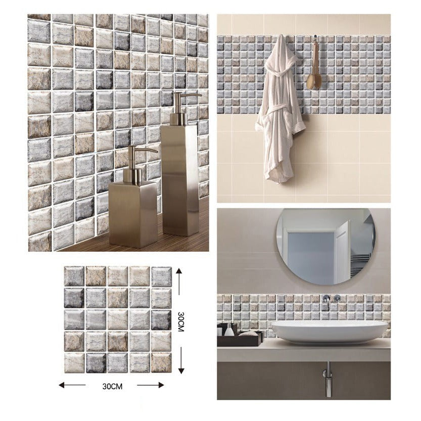 3D Wall Stickers Are Sticked On the Wall Of Washroom.