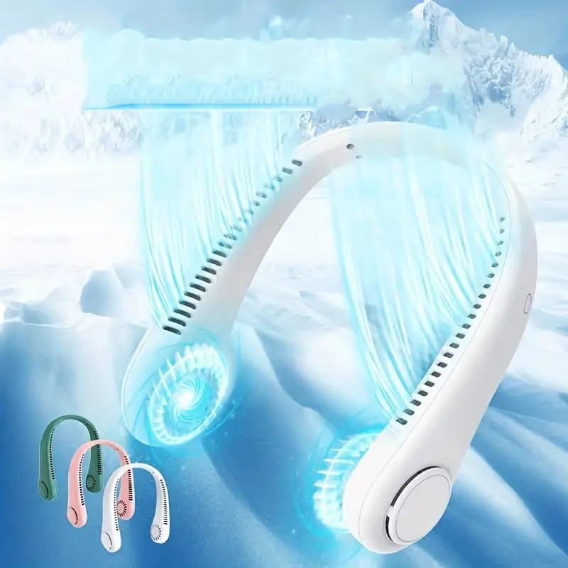 Strong Wind Mode Of Vaneles Hanging Neck Fan.