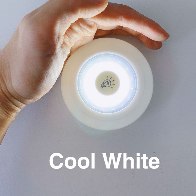 A Person is Holding 3 Pcs Dimmable LED Under Cabinet Light with Remote Control.