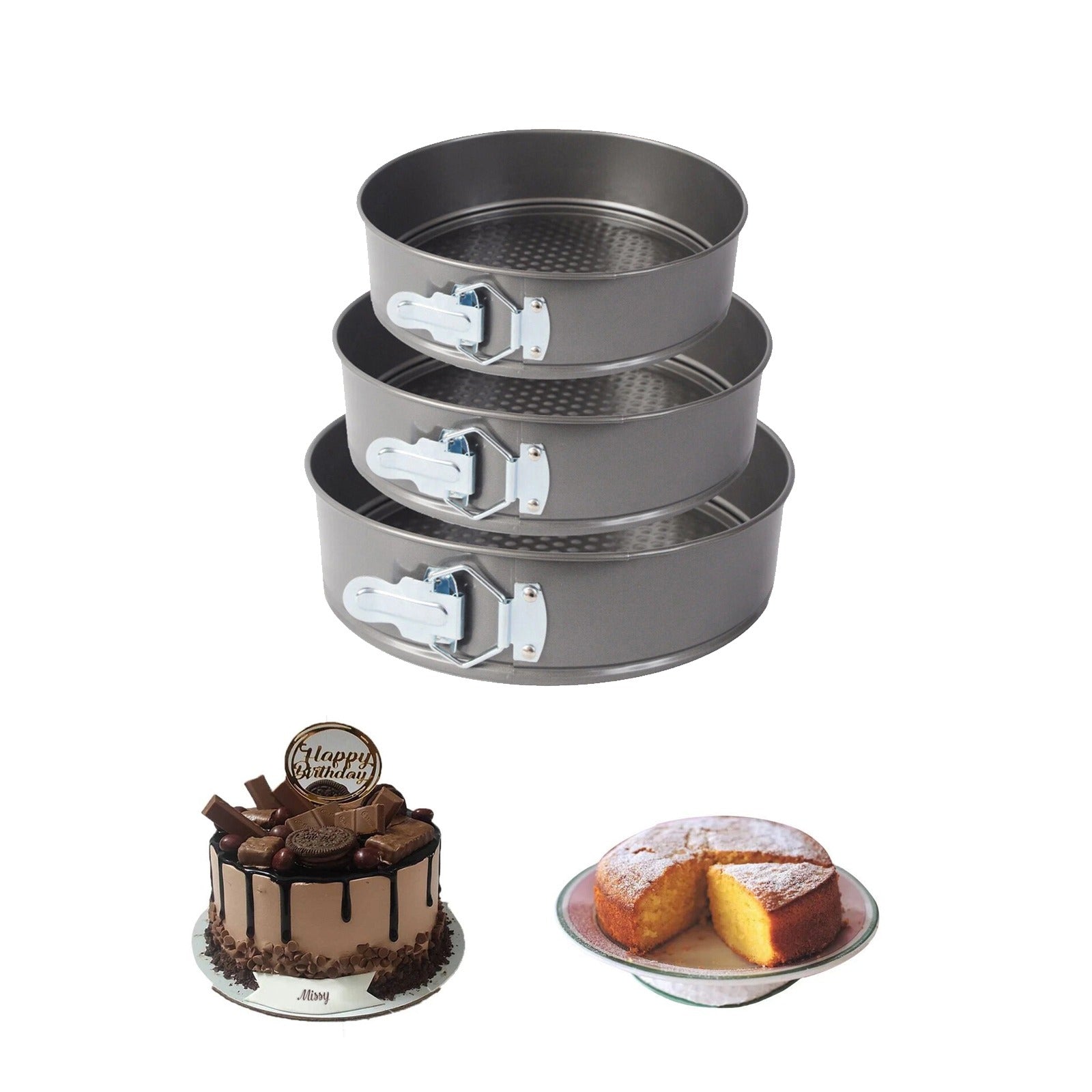 3 Pcs Round Cake Mould Set.