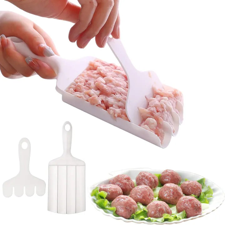 A lady is cooking meatballs with the help of the 4-in-1 Kitchen Meatball Maker Tool
