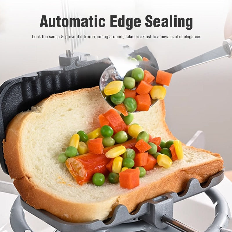 sandwich being prepared with Double-Sided Breakfast Sandwich Maker
