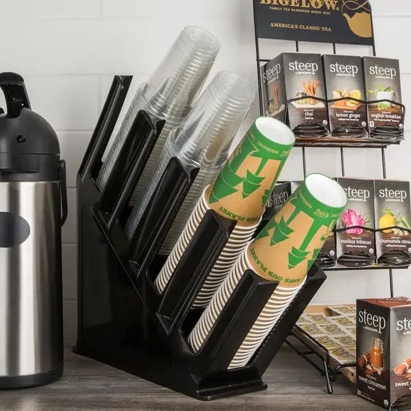 4 Compartment Cup Holder Having Disposable Paper Cup.