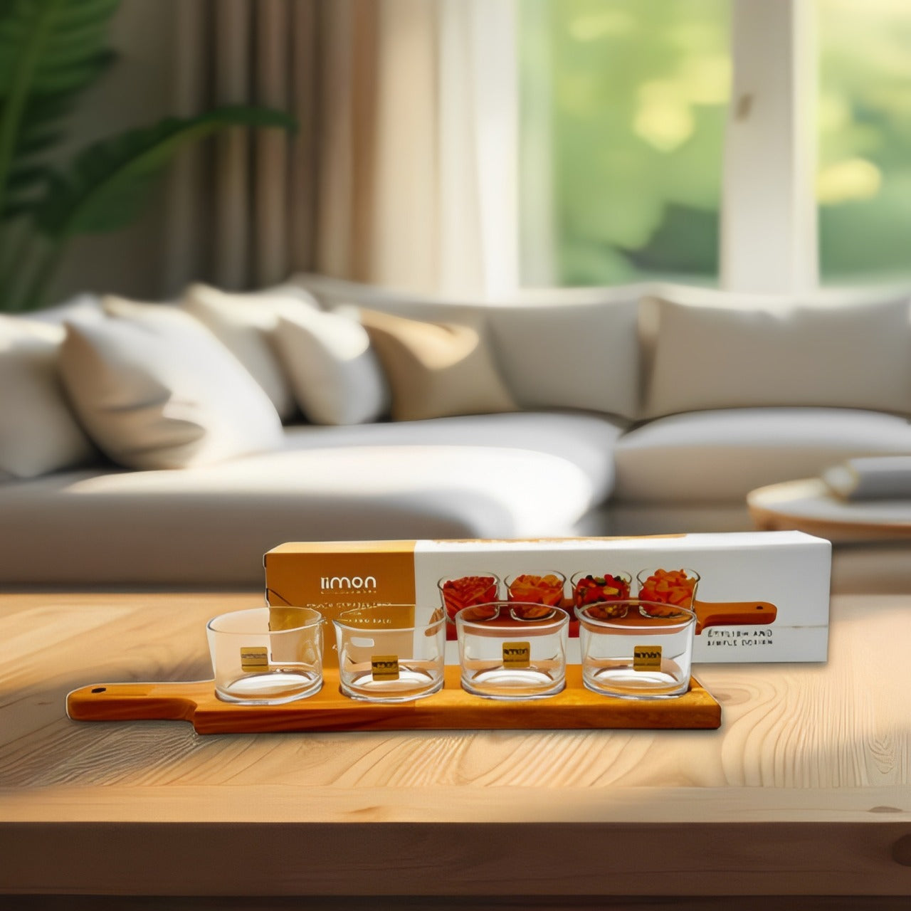 4 Section Glass Bowl Serving Platter with Its Package.