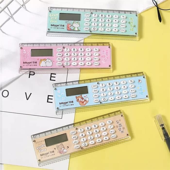 Cartoon Design 15 CM Scale with Digital Calculator for Kids