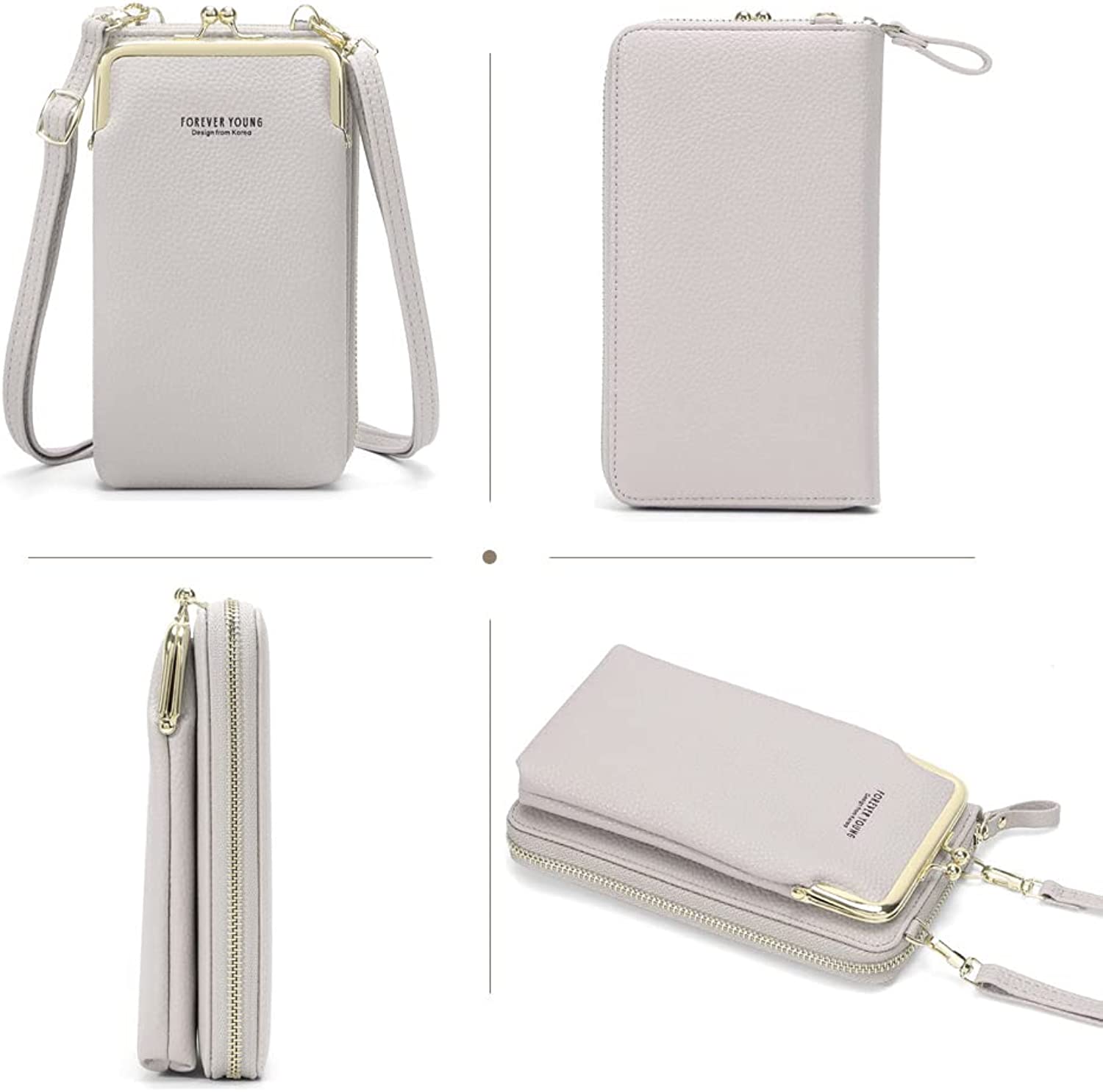 Vertical One Shoulder Mobile Phone Case Wallet Purse Bag with Adjustable Strap For Women