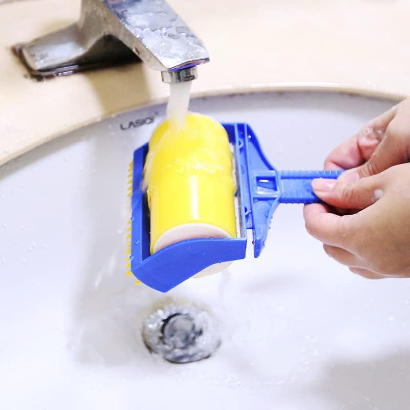 Someone cleaning Sticky Buddy Reusable Sticky Picker Upper Roller