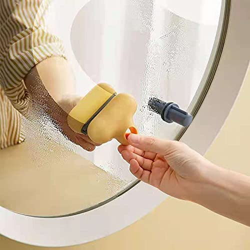 Someone cleaning a mirror using a Glass Mirror Cleaning Mini Wiper Brush