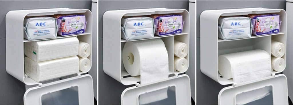 Wall Mounted Waterproof Double Layer Toilet Paper Dispenser