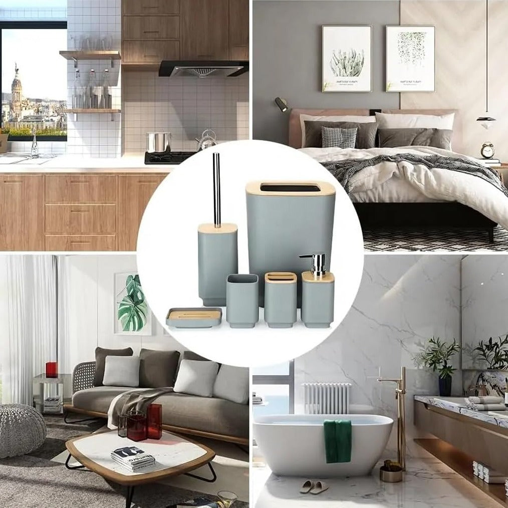 Usage Areas Of 6-Pcs Bathroom Accessories Set.