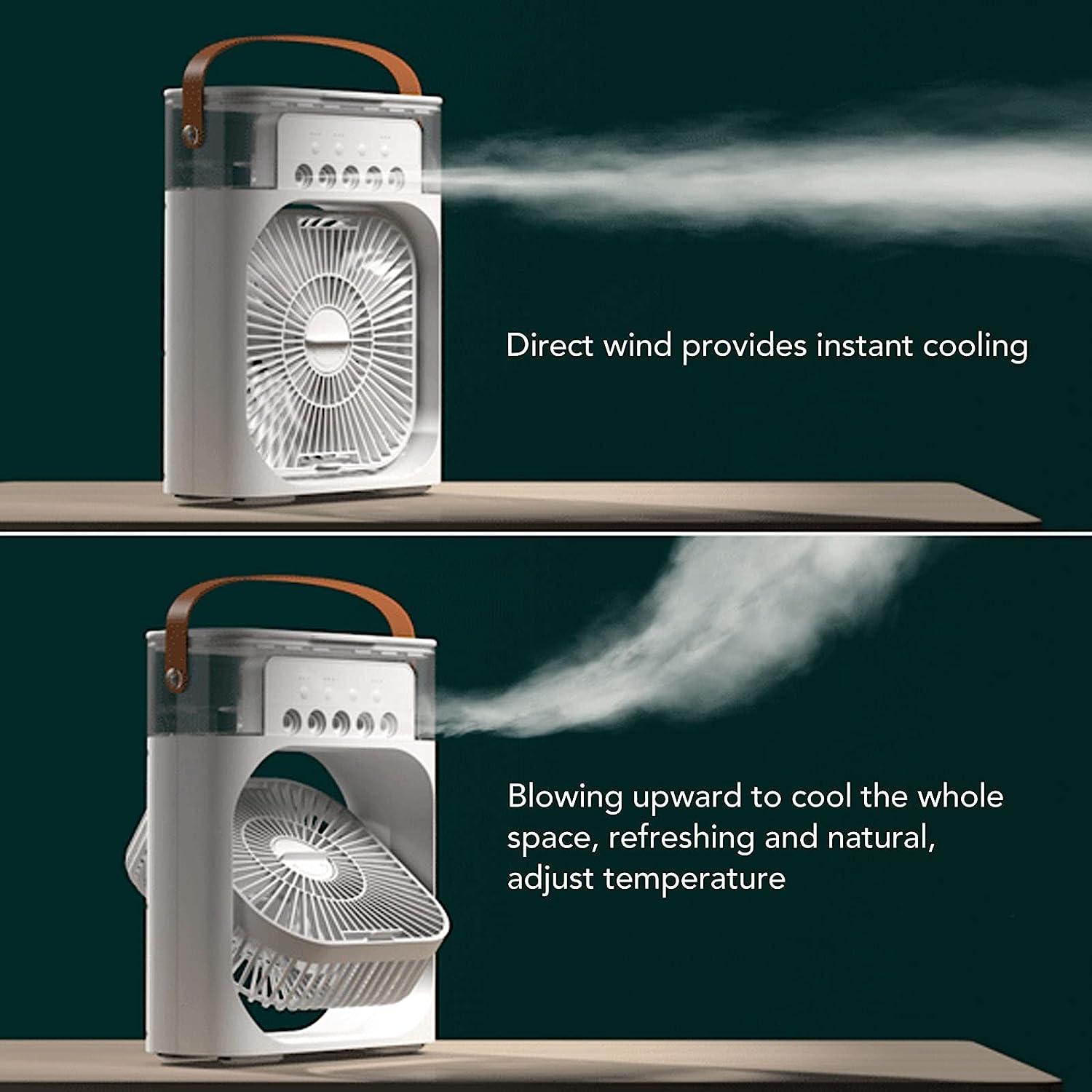 Portable Air Cooler Diffuser Desk Fan with Night Lamp and Timer