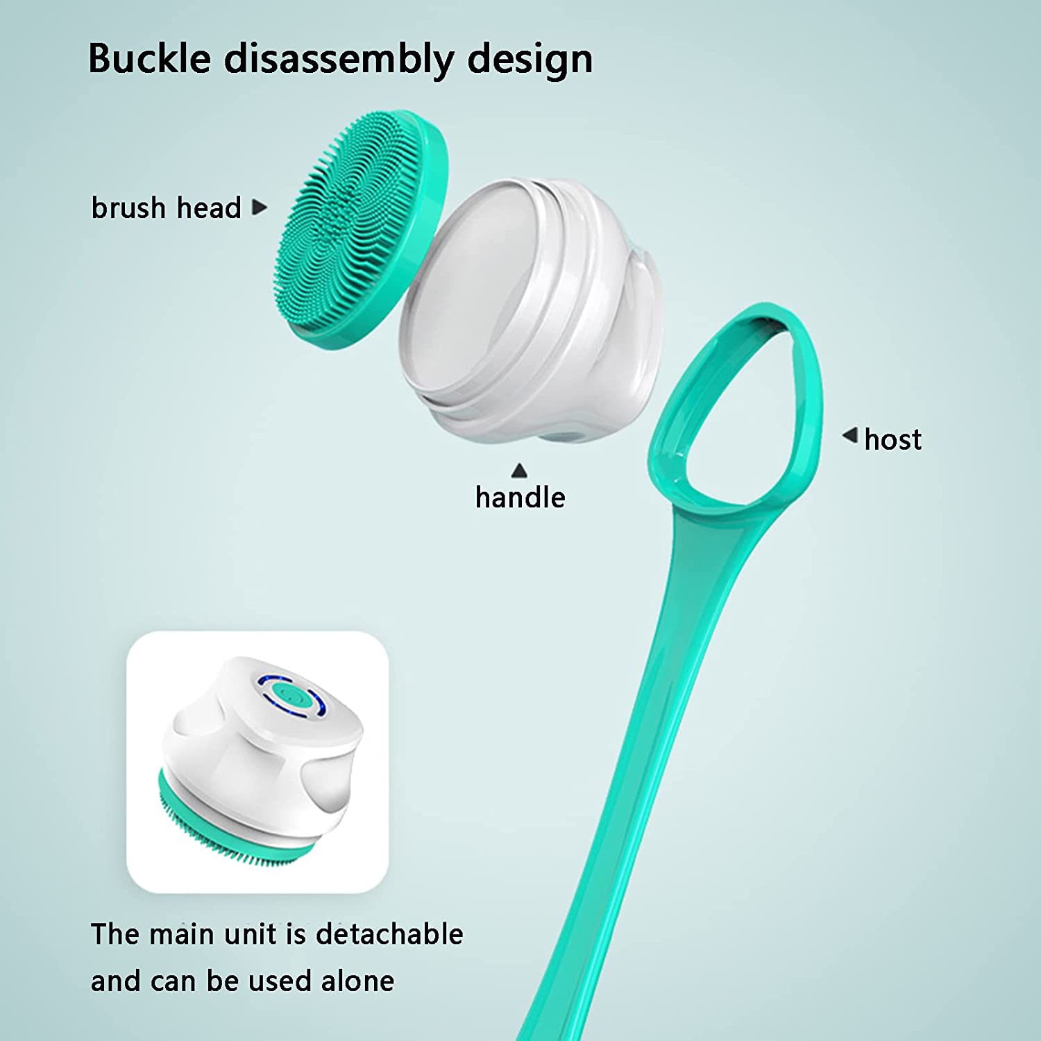 Parts of the USB Charging Electric Waterproof Shower Body Bath Brush Set