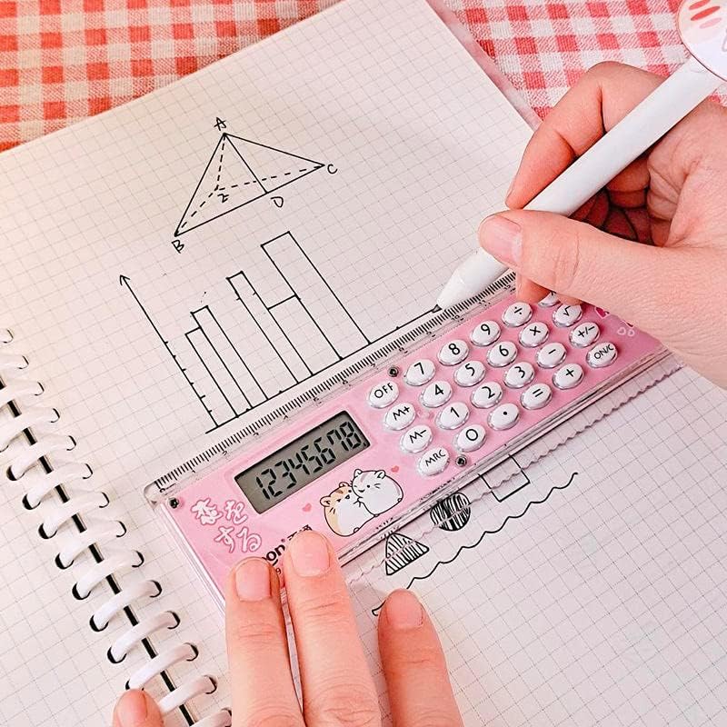 Cartoon Design 15 CM Scale with Digital Calculator for Kids