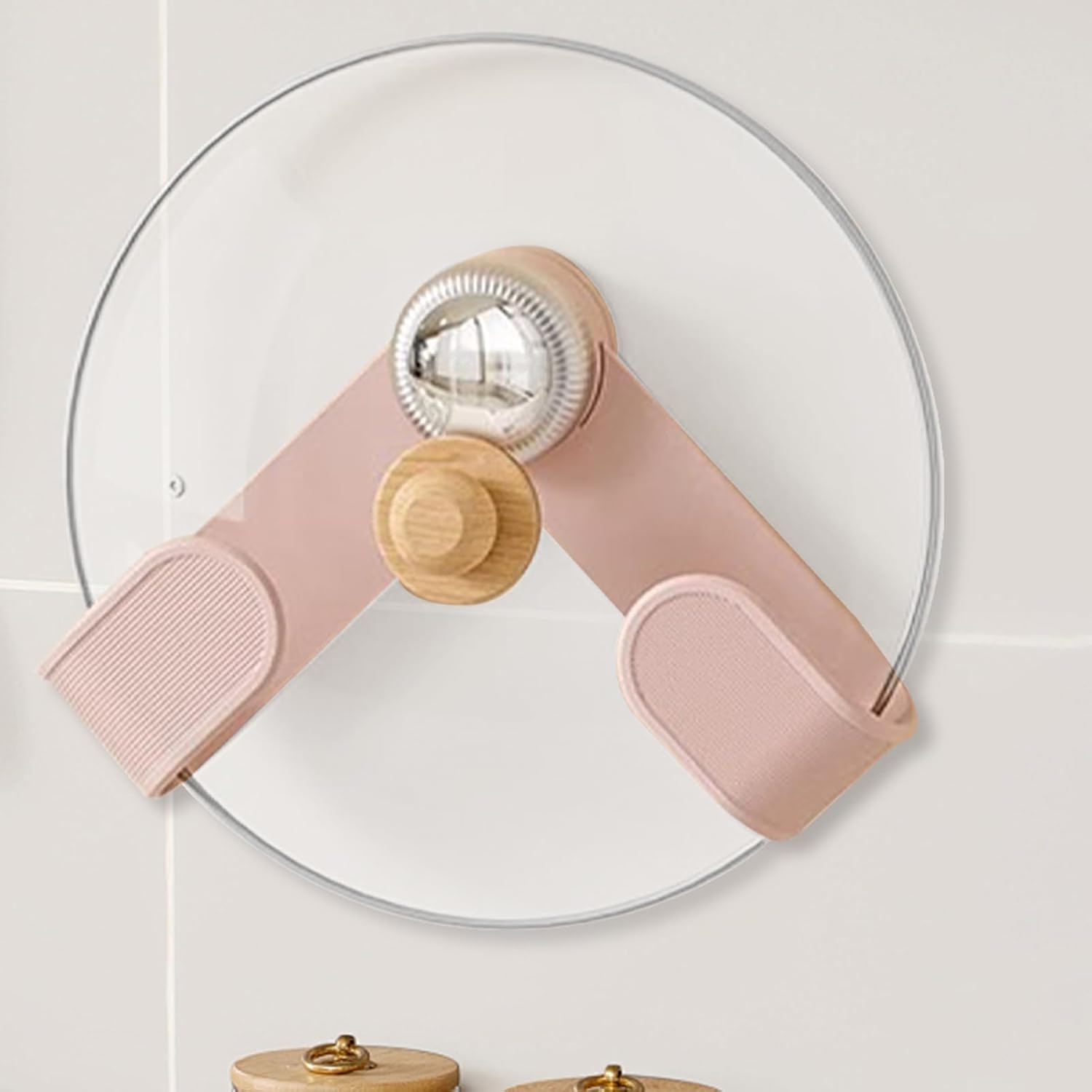 Adjustable Wall Hook for Lids & Utensils, Multifunction Suction Holder for Kitchen & Bathroom