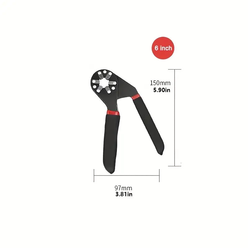 6 Inches Universal Magic Wrench Multifunctional Bionic Adjustable Hexagon Spanner with its size