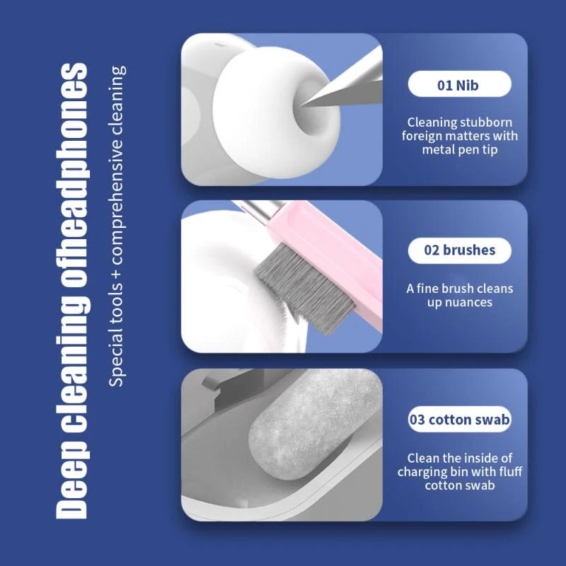 7-in-1 Gadgets Cleaner Kit, Earphone Cleaning Pen For Headset iPad Phone, Keyboard Keycap Puller Kit