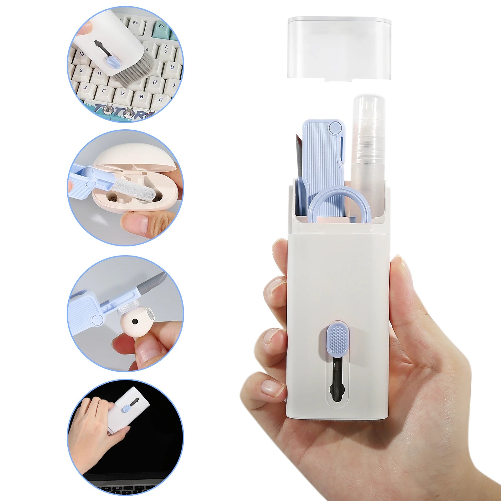 7-in-1 Gadgets Cleaner Kit, Earphone Cleaning Pen For Headset iPad Phone, Keyboard Keycap Puller Kit