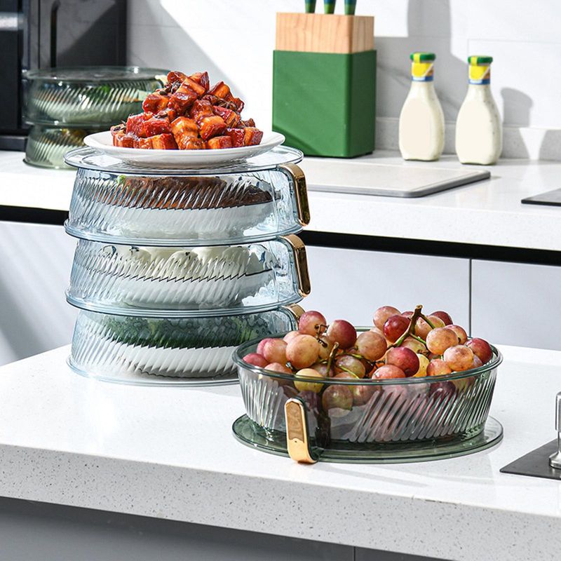 This image showcases a 4-layer insulated kitchen space-saving rack