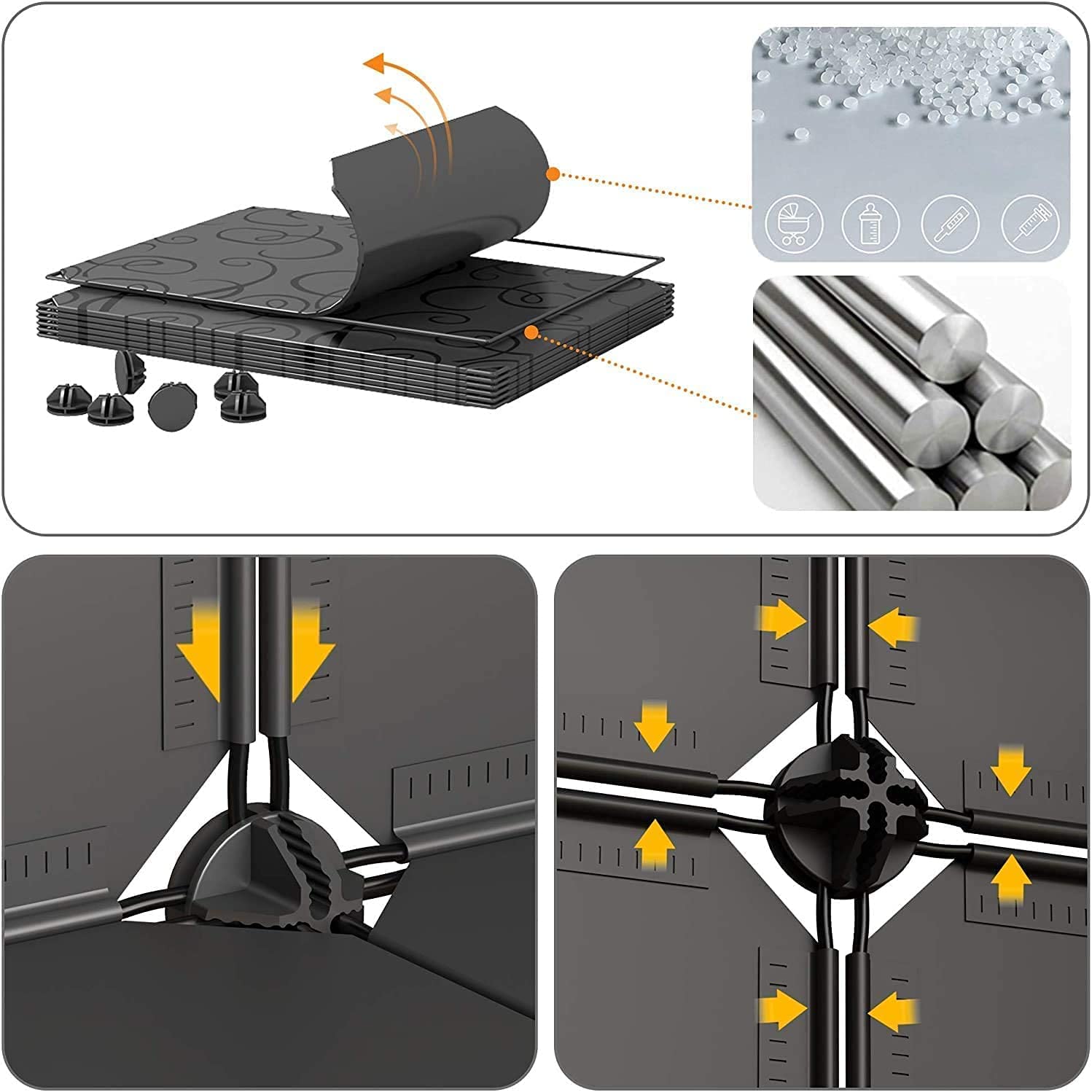 2 Column 6 Layers Cabinet Shoe Rack with Doors