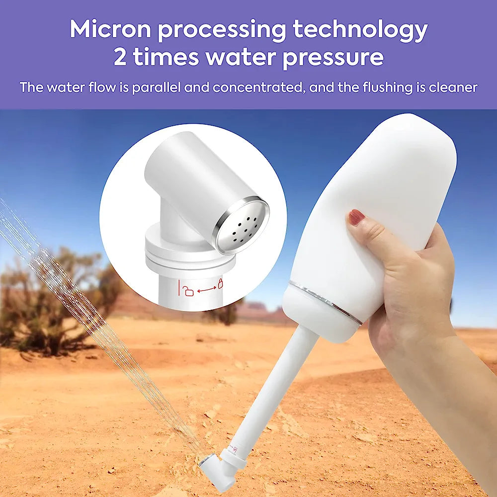 some one holding Portable Travel Bidet Bottle
