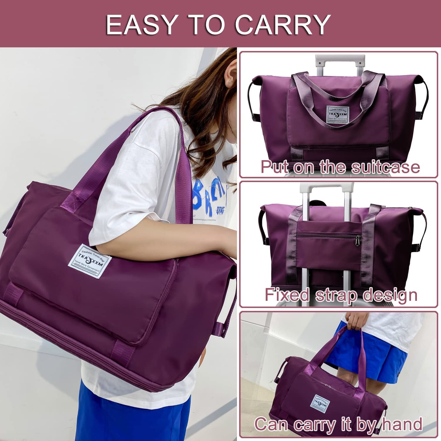 Large Capacity Foldable Travel Bag for Women