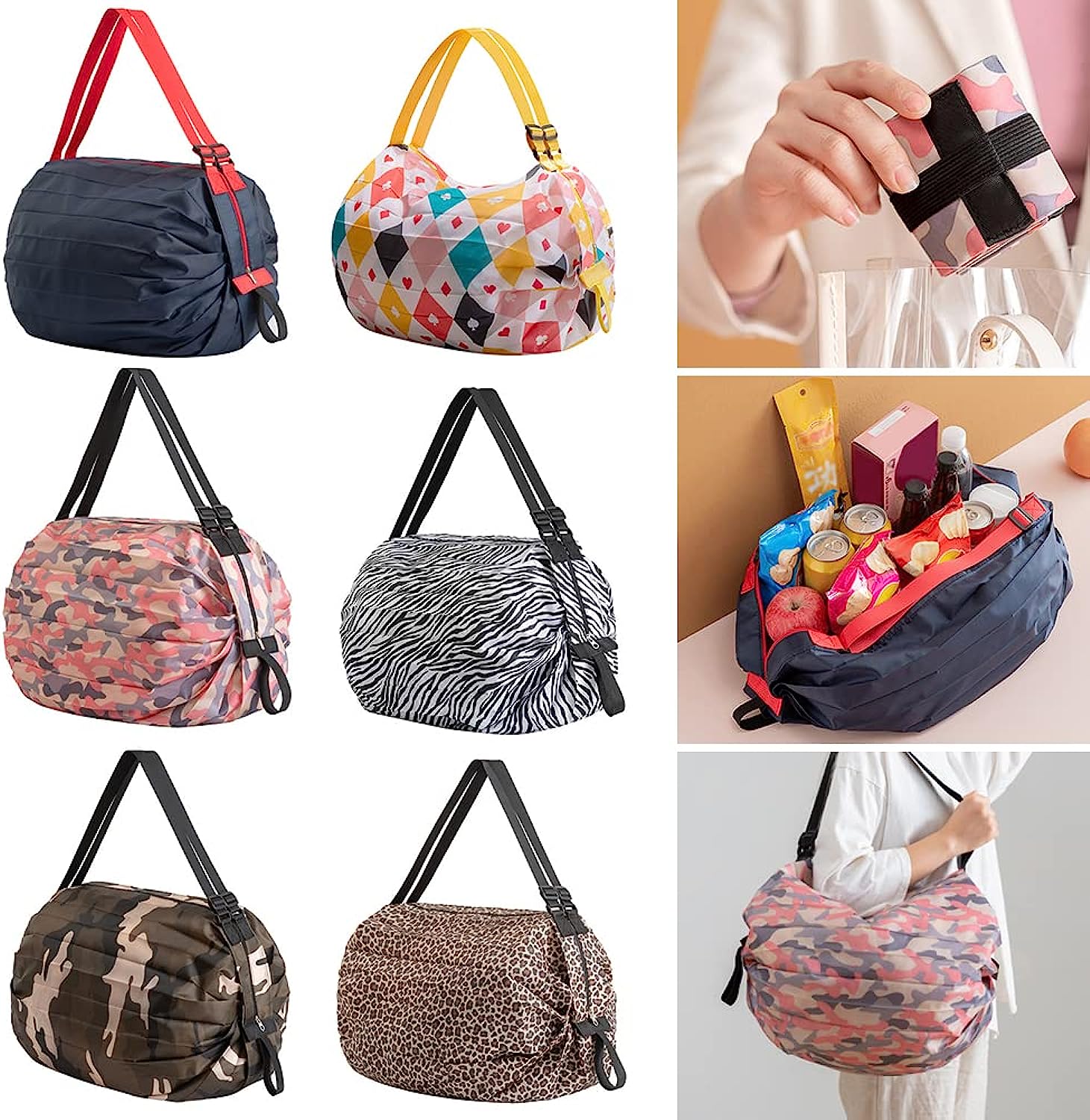 Reusable Foldable Shopping Bag in different color