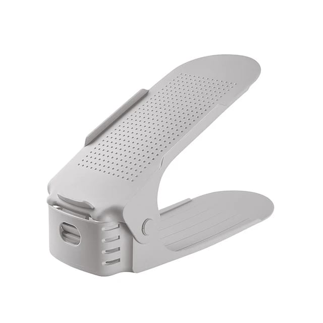 Space Saving Adjustable Shoe Holder, 1 Pair Shoe Rack - white Color
