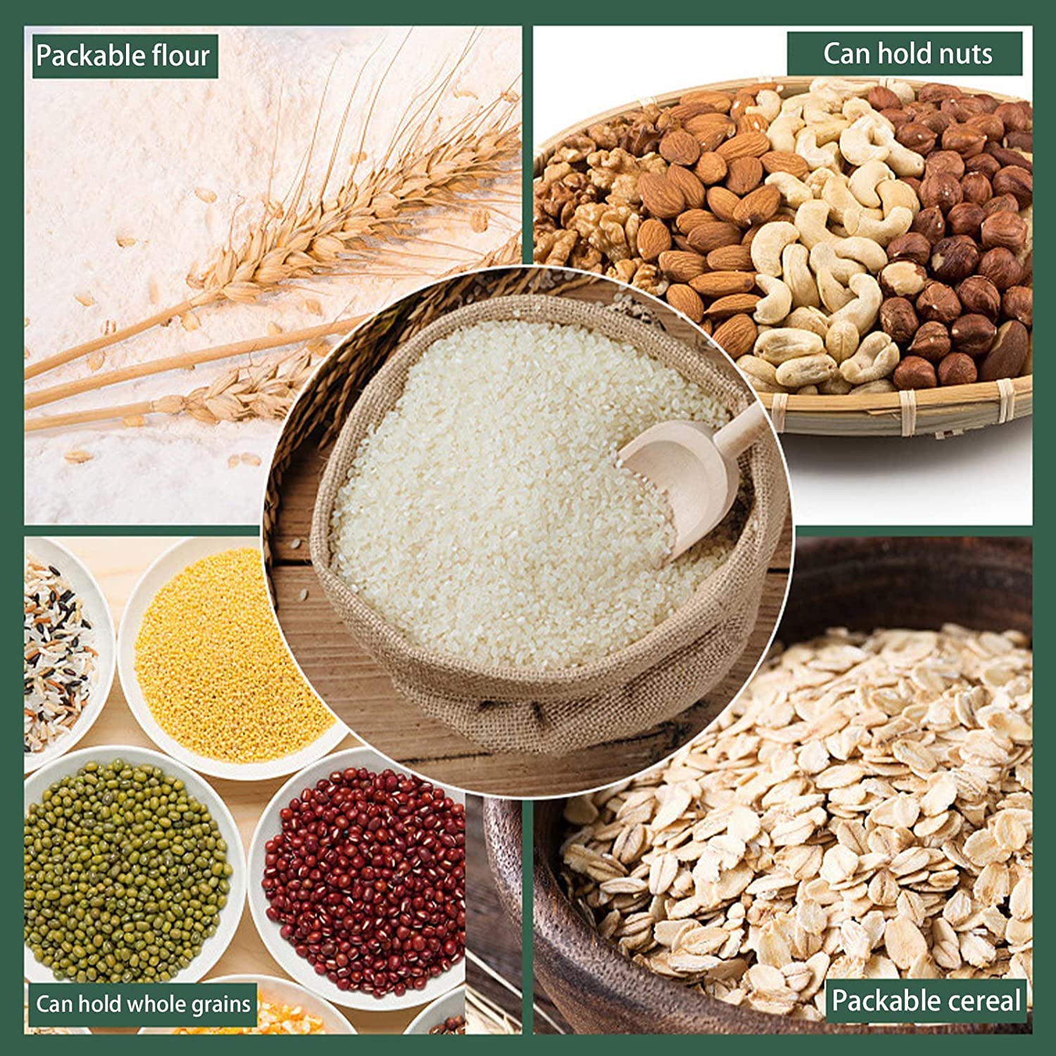 Different usage of someone holding the Moisture-proof Sealed Grain Storage Suction Bag