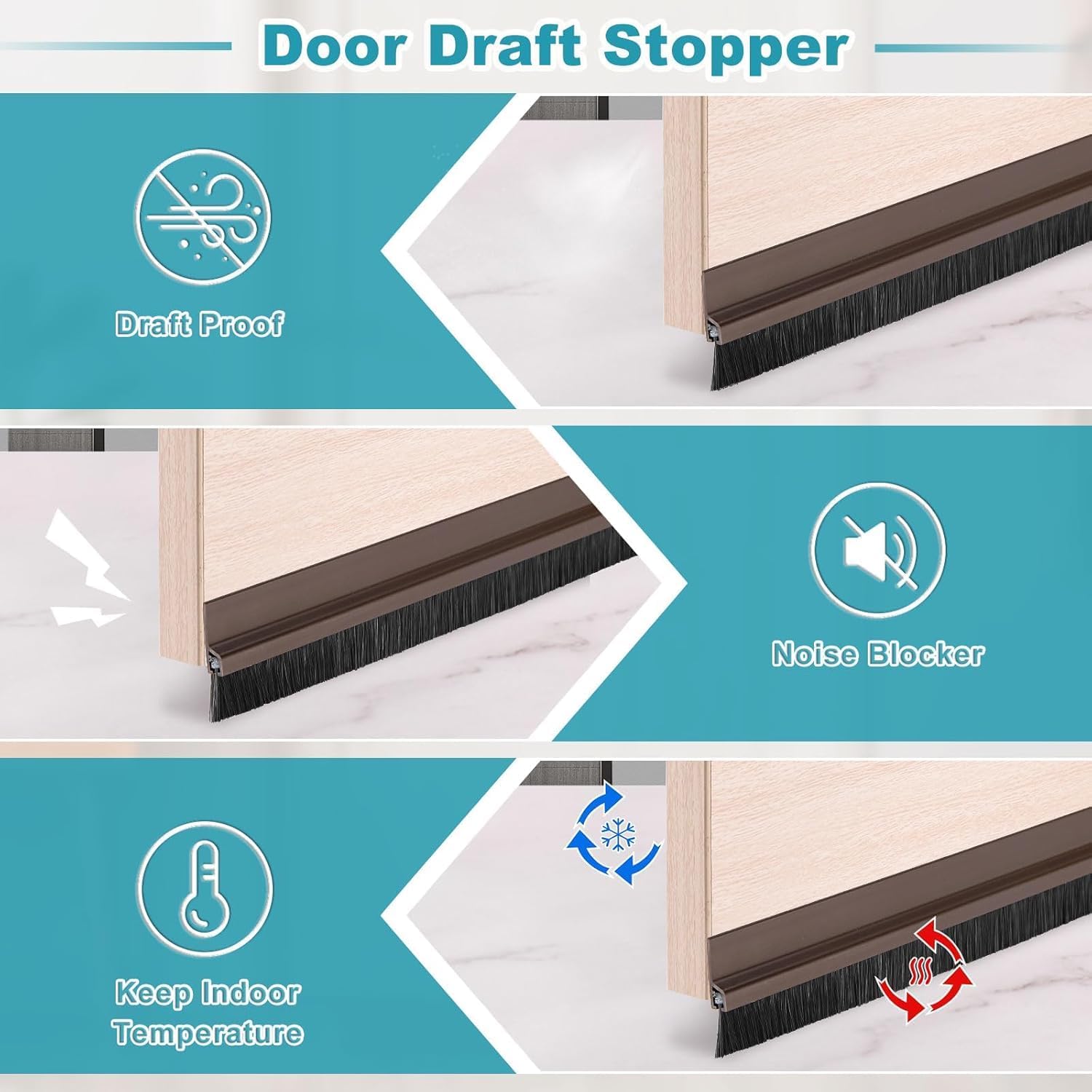 A Door Draft Stopper is Installed On a Door.