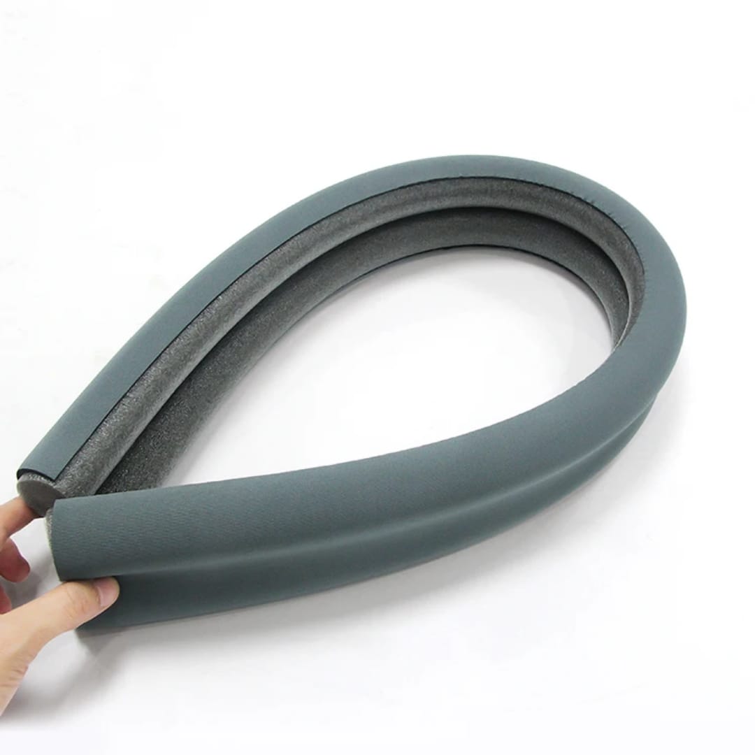 A Person is Bending a A Door Dust Stopper.