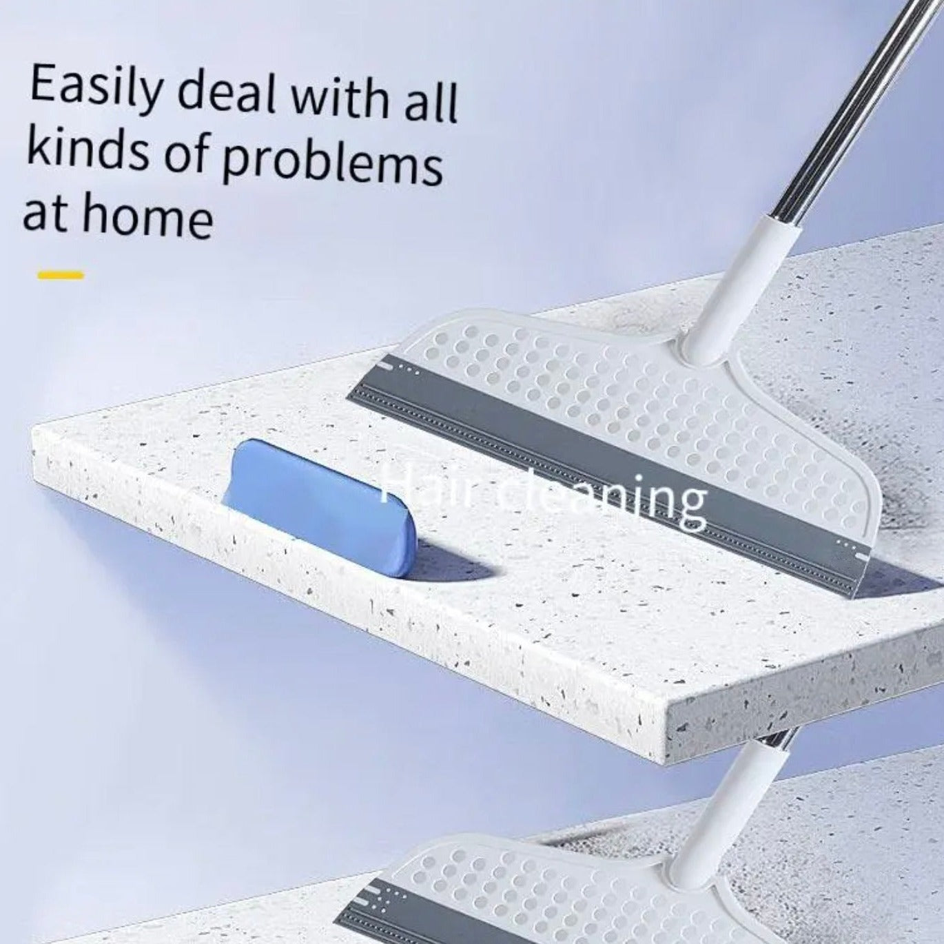 A Floor Wiper Mop is Used to Clean Hair.