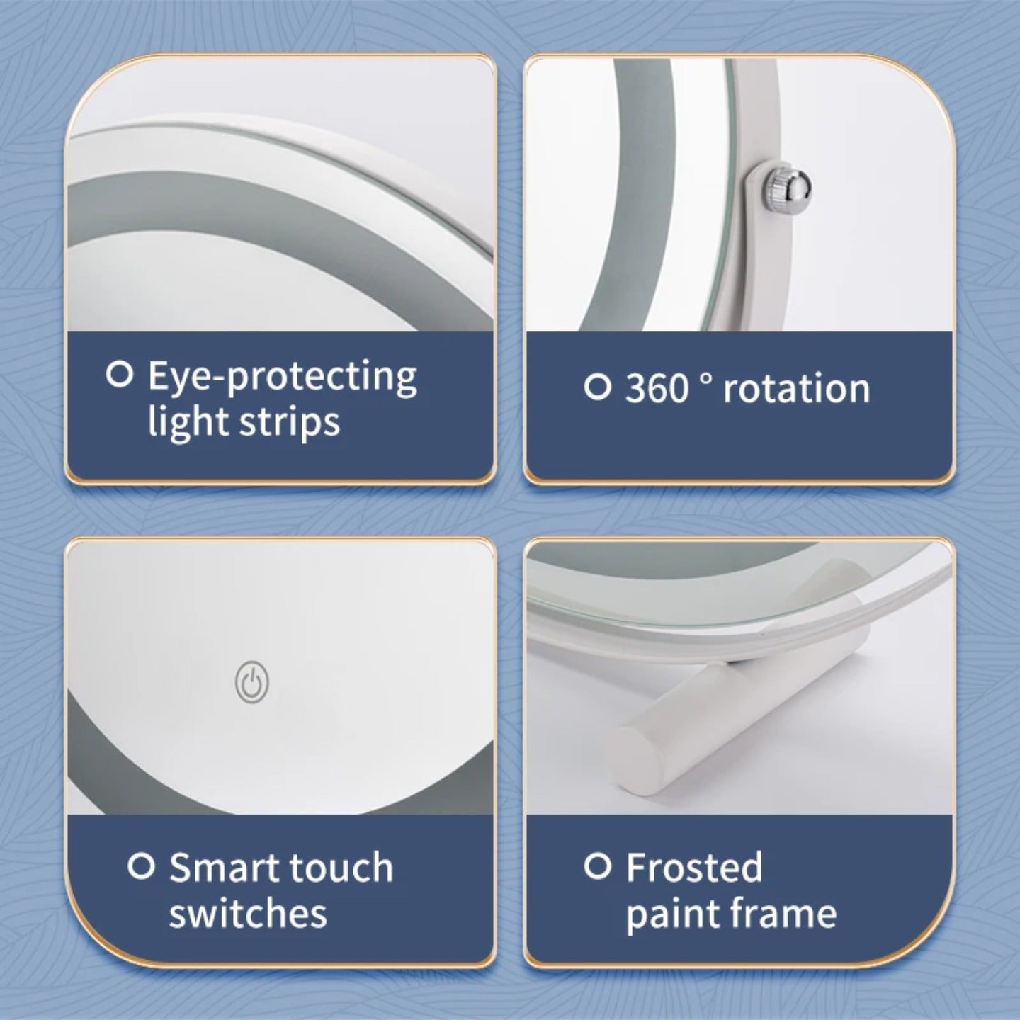 Features Of a Round LED Makeup Mirror.
