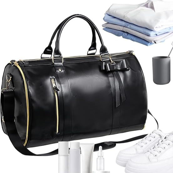 A Travel Duffle Bag in Black Color.