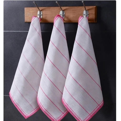 Some Kitchen Dishwashing Cloths hanging on a hook